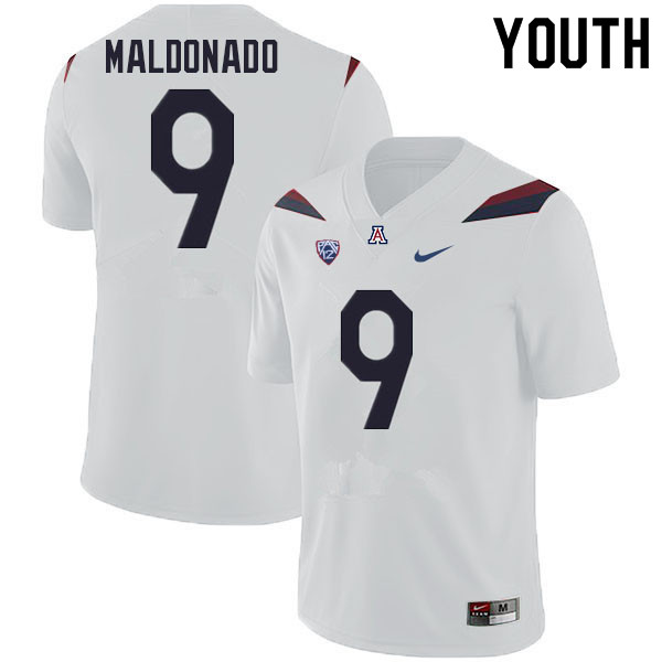 Youth #9 Gunner Maldonado Arizona Wildcats College Football Jerseys Sale-White